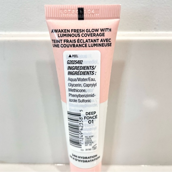 🟠5/$25 NEW L’Oreal Water-Infused Tinted Moisturizer (Deep 01) - Picture 2 of 4